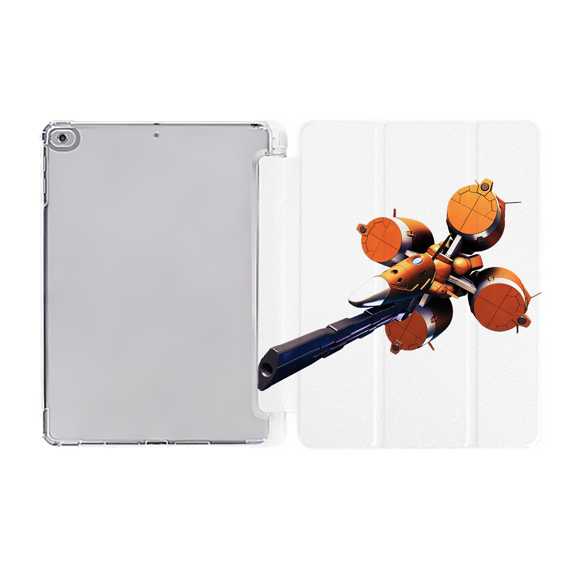 （画像用） 機動戦士ガンダム Mobile Suit Gundam IPad ケース ペン収納付き 三つ折りスタンド PUレザー×シリコン 対応機種9.5/10.5/10.9インチ